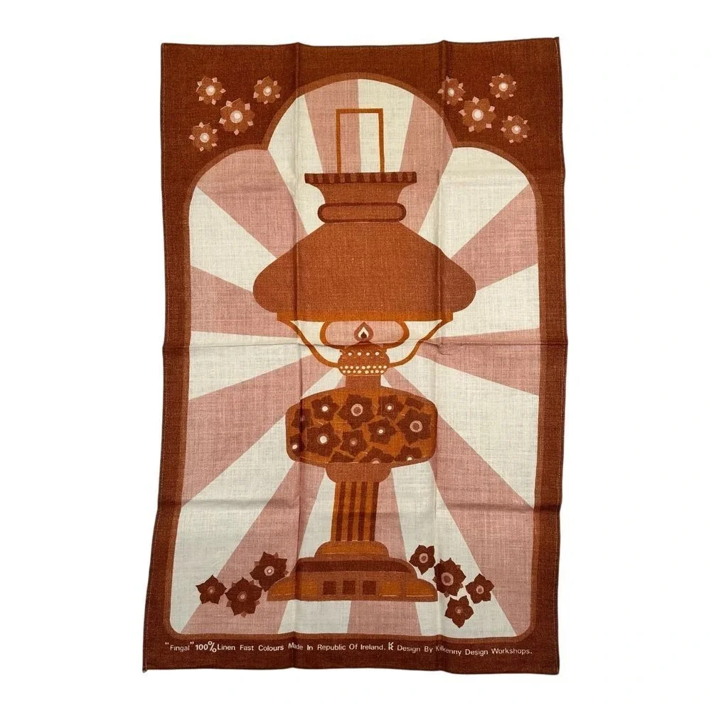 Vintage Kitchen Towel 100% Linen FINGAL Ireland Kilkenny Design 60s 70s MCM
